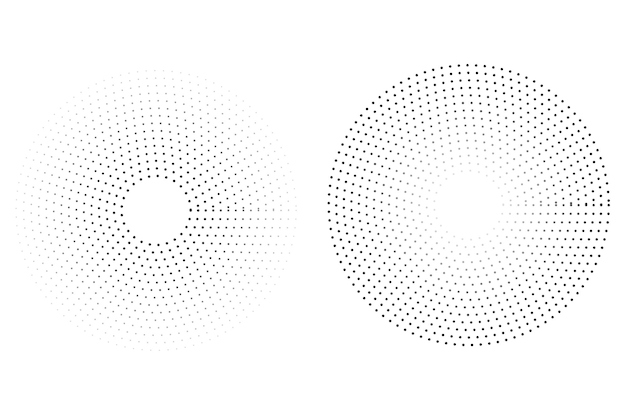 Simple Vector Black and White Circular Halftone, isolated on white