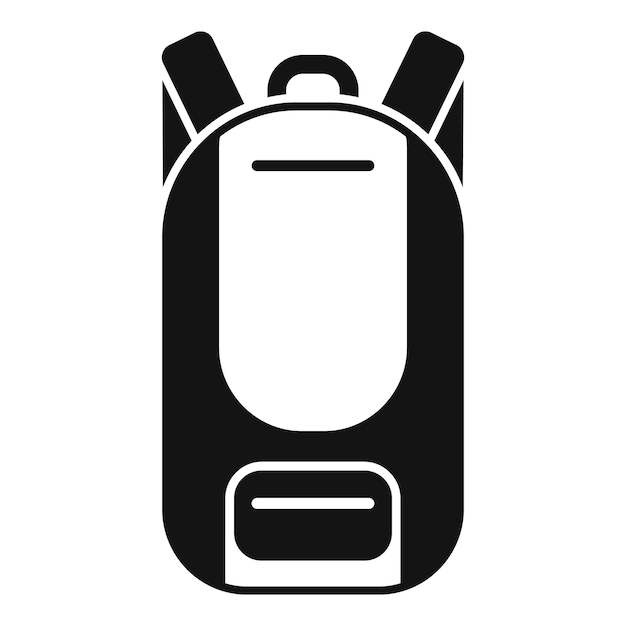 Simple vector illustration of a black backpack suitable for icon or logo design