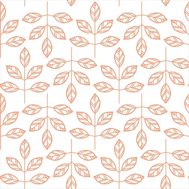 Simple vector pattern with orange autumn leaves