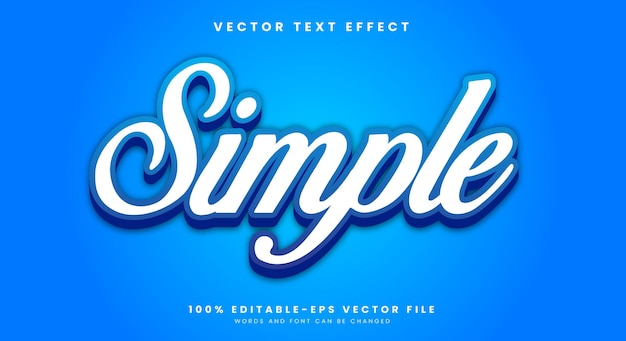 Simple White 3d editable text effect Template premium vector