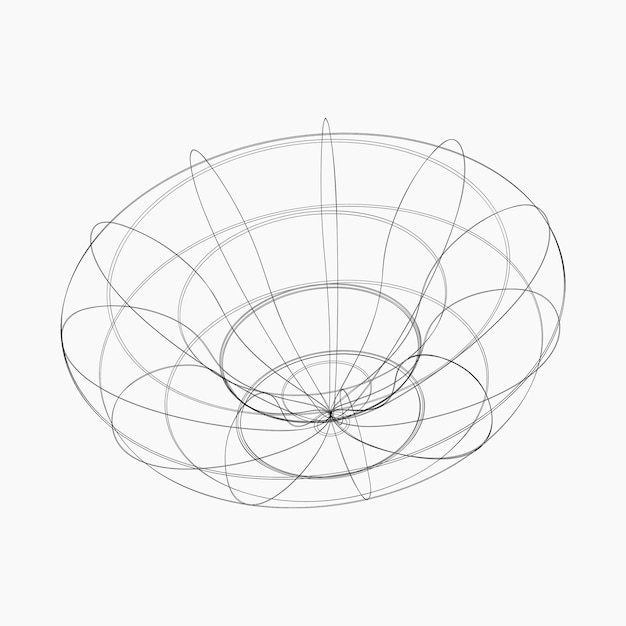 Single black wireframe element