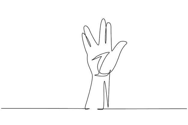Single continuous line drawing hands icons and symbols Emoji hand icons in internet platform chat