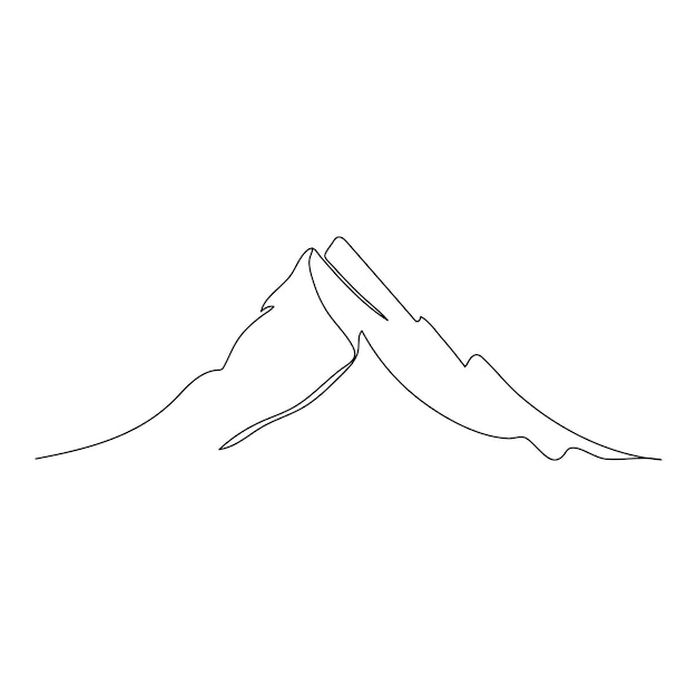 single continuous line drawing mountains outline vector art illustration mountain range continuous