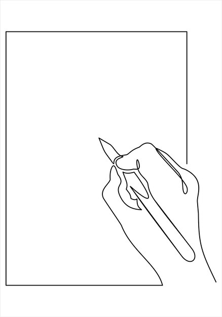 Single continuous line drawing of hand gesture on paper. Business to do list concept one line