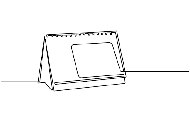 single line art table calendar continuous drawing illustrations and vectors design Table calendar