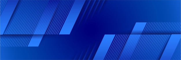 Sininen abstrakti vektori, pitkä banneri. Minimaalinen tausta nuolilla ja kopiotilalla tekstiä varten. Sosiaalisen median kansikuva ja verkko- bannerimallipohja