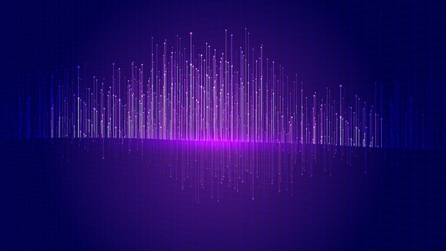 Sinisenvioletti pisteviiva 3D-tila big data Internet-teknologian tausta