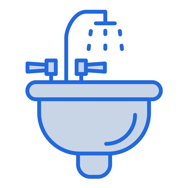 Sink Blue Tone Illustration