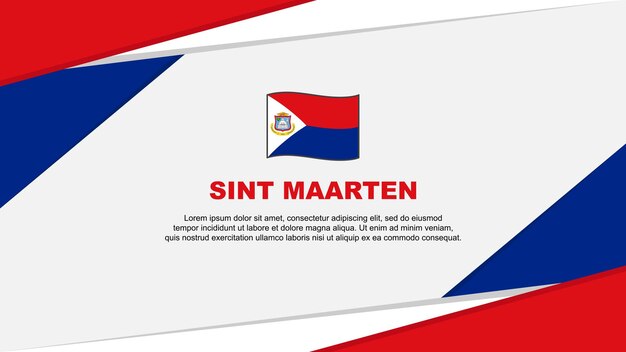 Sint Maarten Flag Abstract Background Design Template Sint Maarten Independence Day Banner Cartoon Vector Illustration Sint Maarten Background
