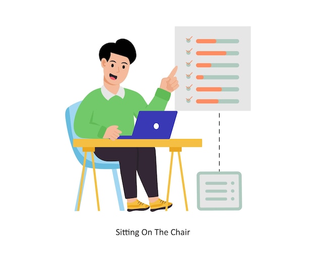 Sitting On The Chair concept vector illustration Database isolated On white Background
