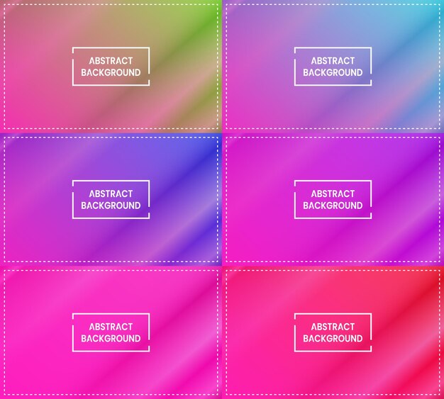 six sets of pink diagonal gradient abstract background with diagonal shining and frame