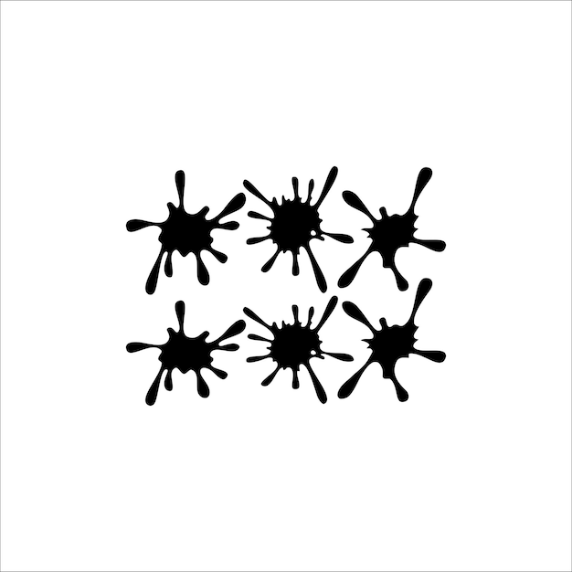 Six types of black Water Drops