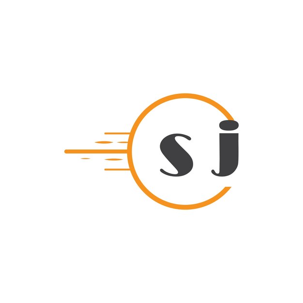 sj initial monogram logo with circle style design