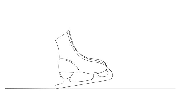 skates continuous line drawing on white background vector
