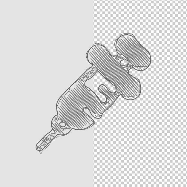 Sketch Effect Injection Icon with Customizable Background