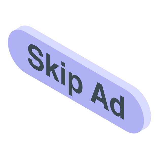 Skip ad button allowing users to avoid watching online advertisement