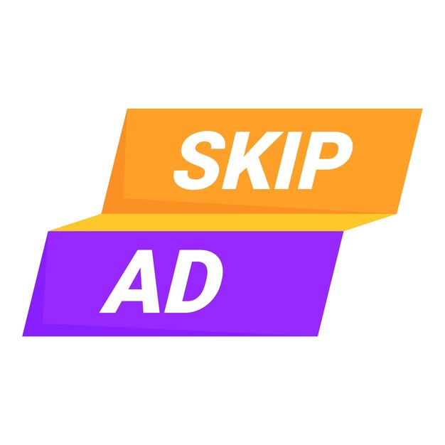 Skip ad button inviting users to avoid watching advertisement