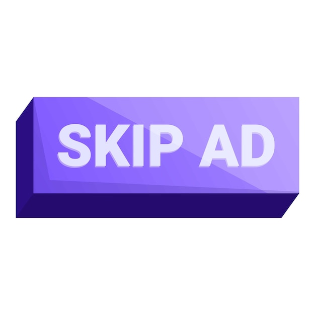 Skip ad button showing stop commercial advertisement