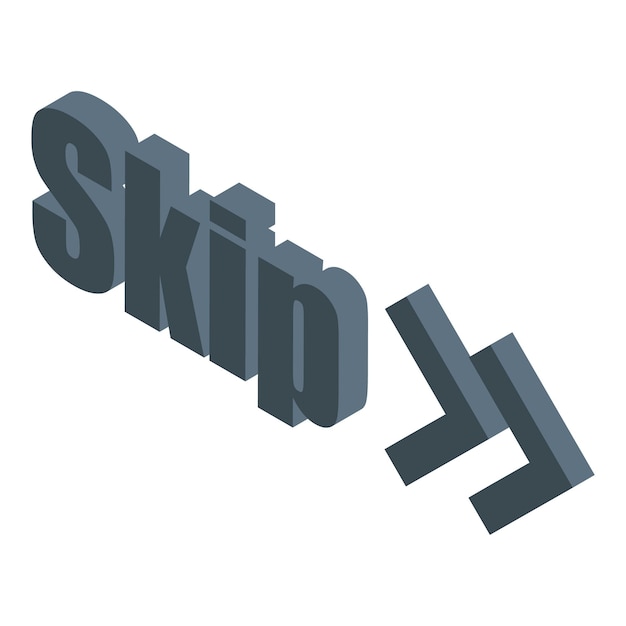 skip button showing internet icon for website navigation