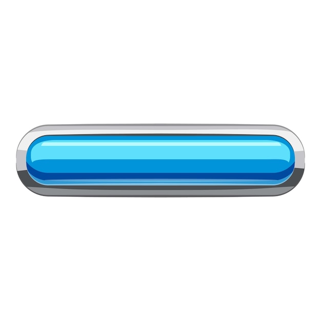 Sky blue rectangular button icon Cartoon illustration of rectangular button vector icon for web design