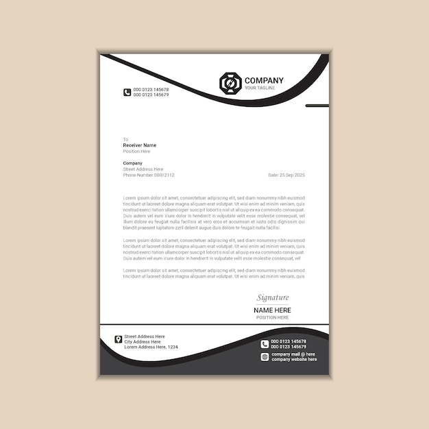sleek and professional vector letterhead template