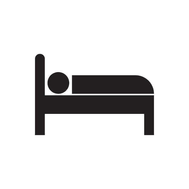 Sleeping man on the bed Hotel element for mobile concepts and web applications