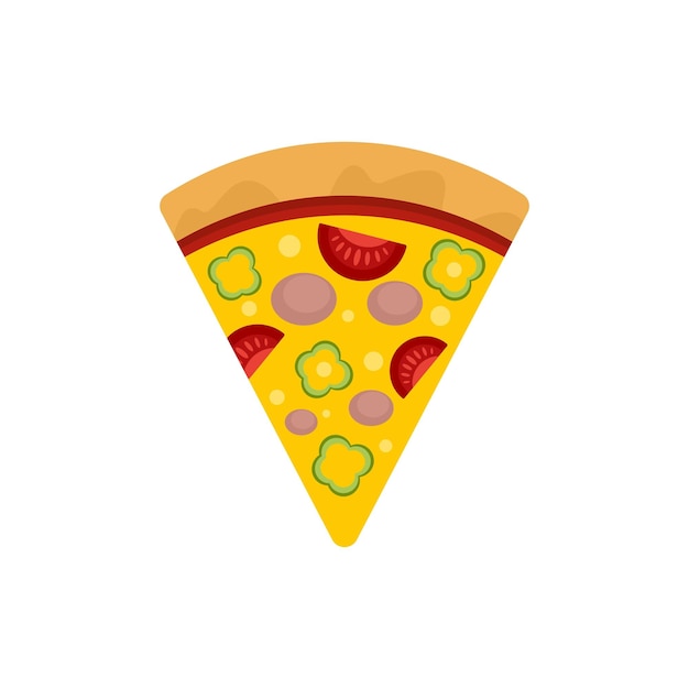 Slice pepper pizza icon Flat illustration of slice pepper pizza vector icon for web design