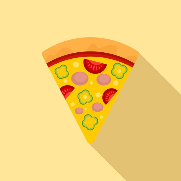 Slice pepper pizza icon Flat illustration of slice pepper pizza vector icon for web design