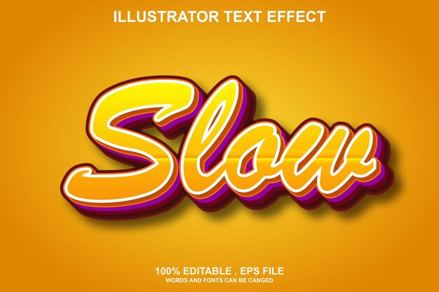 slow 3d text effect editable
