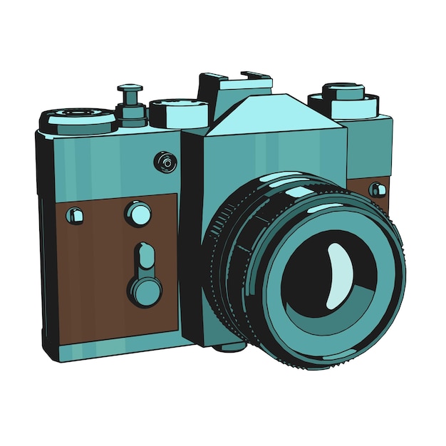 SLR retro film camera illustration