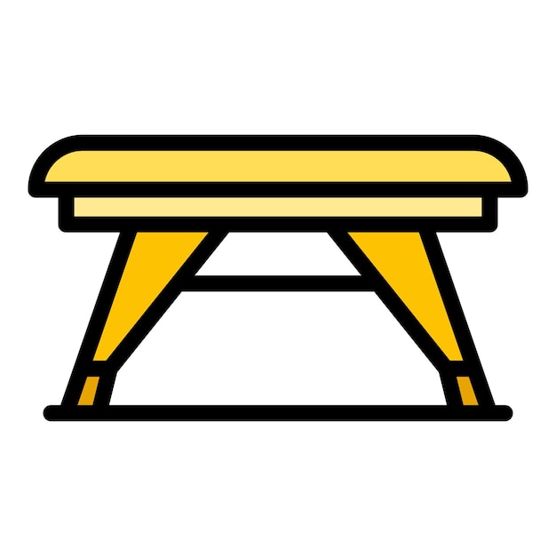Small table icon Outline small table vector icon color flat isolated