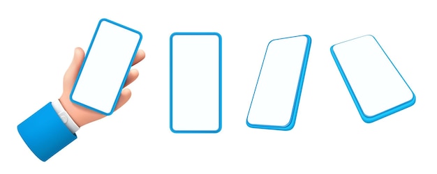 Smarphone with blank screen in hands