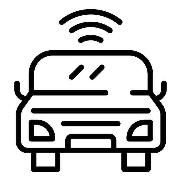 Smart car icon Outline Smart car vector icon for web design isolated on white background