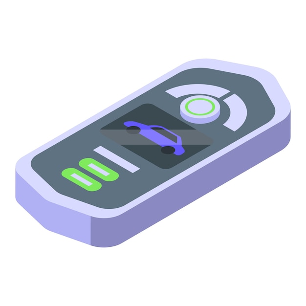 Smart car key futuristic icon Isometric of Smart car key futuristic vector icon for web design isolated on white background
