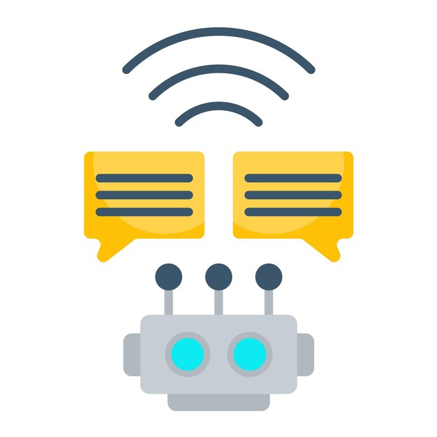 Smart Chat Bot Flat Illustration