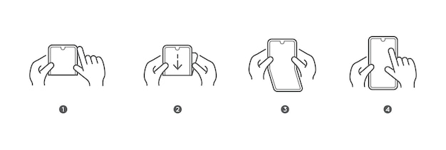 Smart Phone Tablet with Foldable Screen Step by step folding unfolding manual instructions Vector Isolated