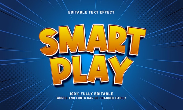 smart play editable text effect with a game and kids text style