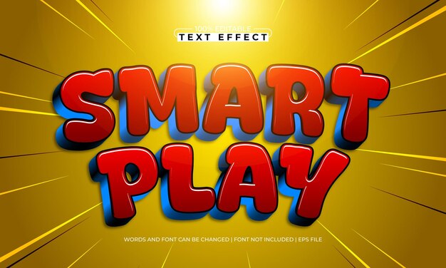 smart play editable text effect with a kids and play text style