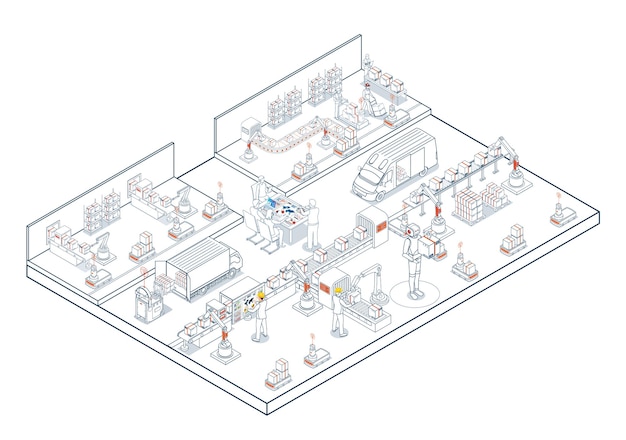 Smart warehouses in Industry 40 leverage AI and AGVs for automated production transportation and logistics