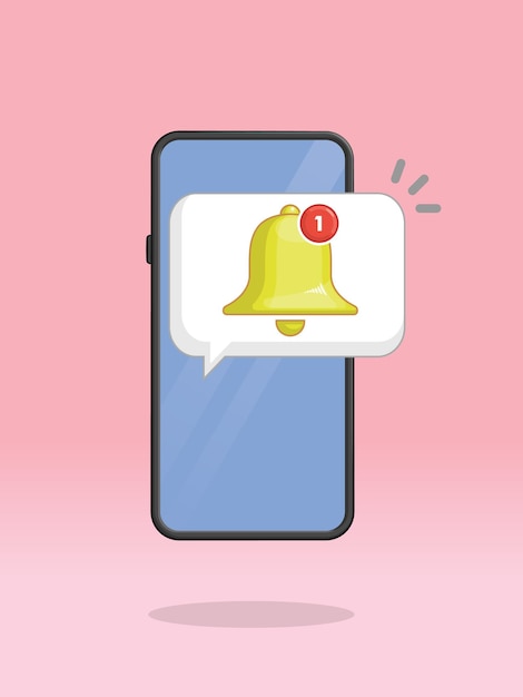 Smartphone Bell Push Notification Numbered Alert