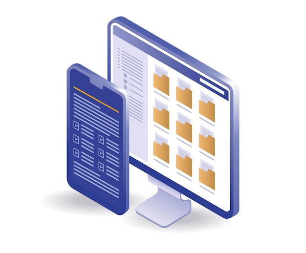 Smartphone checklist computer data folder technology