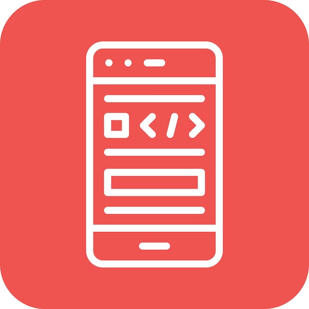 Smartphone Coding vector icon illustration of Web Hosting iconset