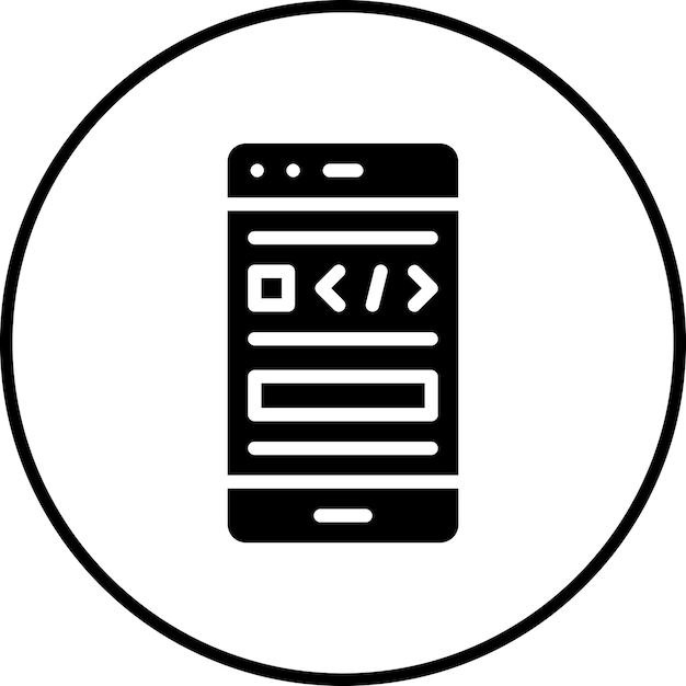 Smartphone Coding vector icon illustration of Web Hosting iconset