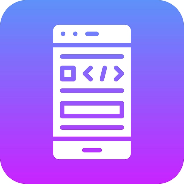 Smartphone Coding vector icon illustration of Web Hosting iconset
