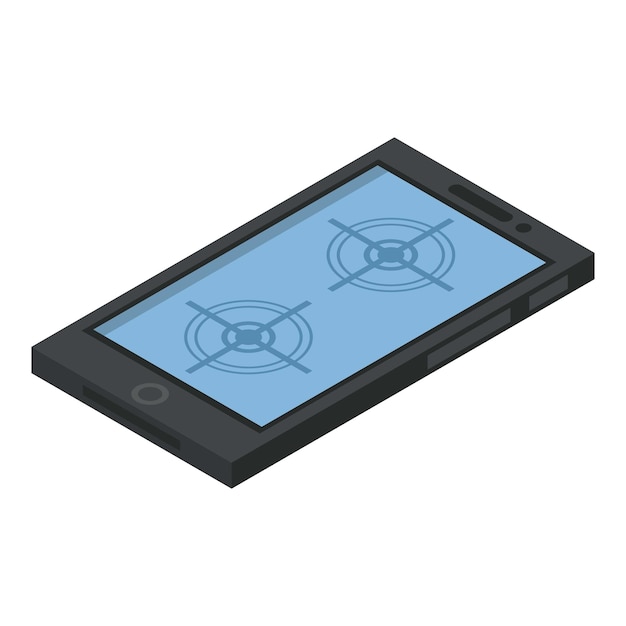Smartphone control drone icon Isometric of smartphone control drone vector icon for web design isolated on white background