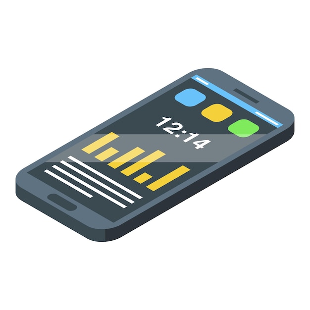 Smartphone tracker icon isometric vector Digital device Wearable data