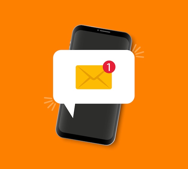 Smartphone with message notification Notice on message
