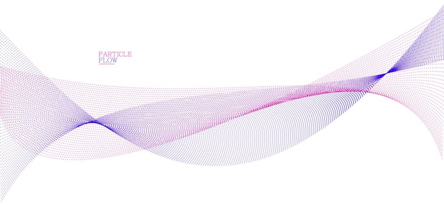 Smooth background with wave of flowing particles abstract vector art easy and soft relaxing curve lines dots in motion airy and soft illustration