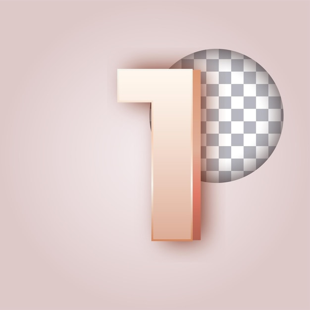 smooth butter color effect number 1 icon with customizable background