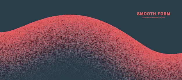 Smooth Curved Form Vector Red Dotwork Minimal Provocative Abstract Background